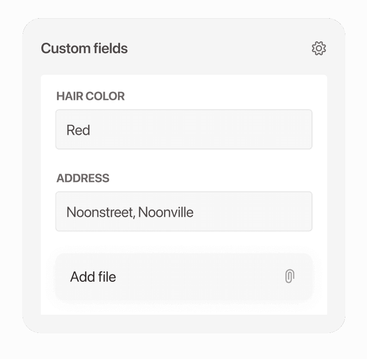 Custom fields on a client profile