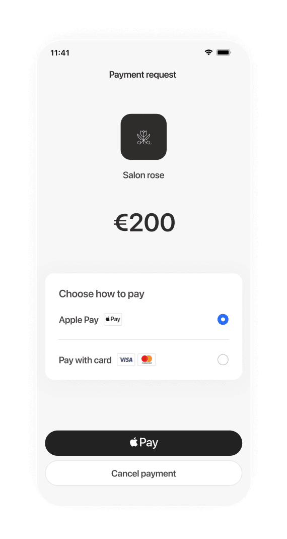 Payment request on mobile