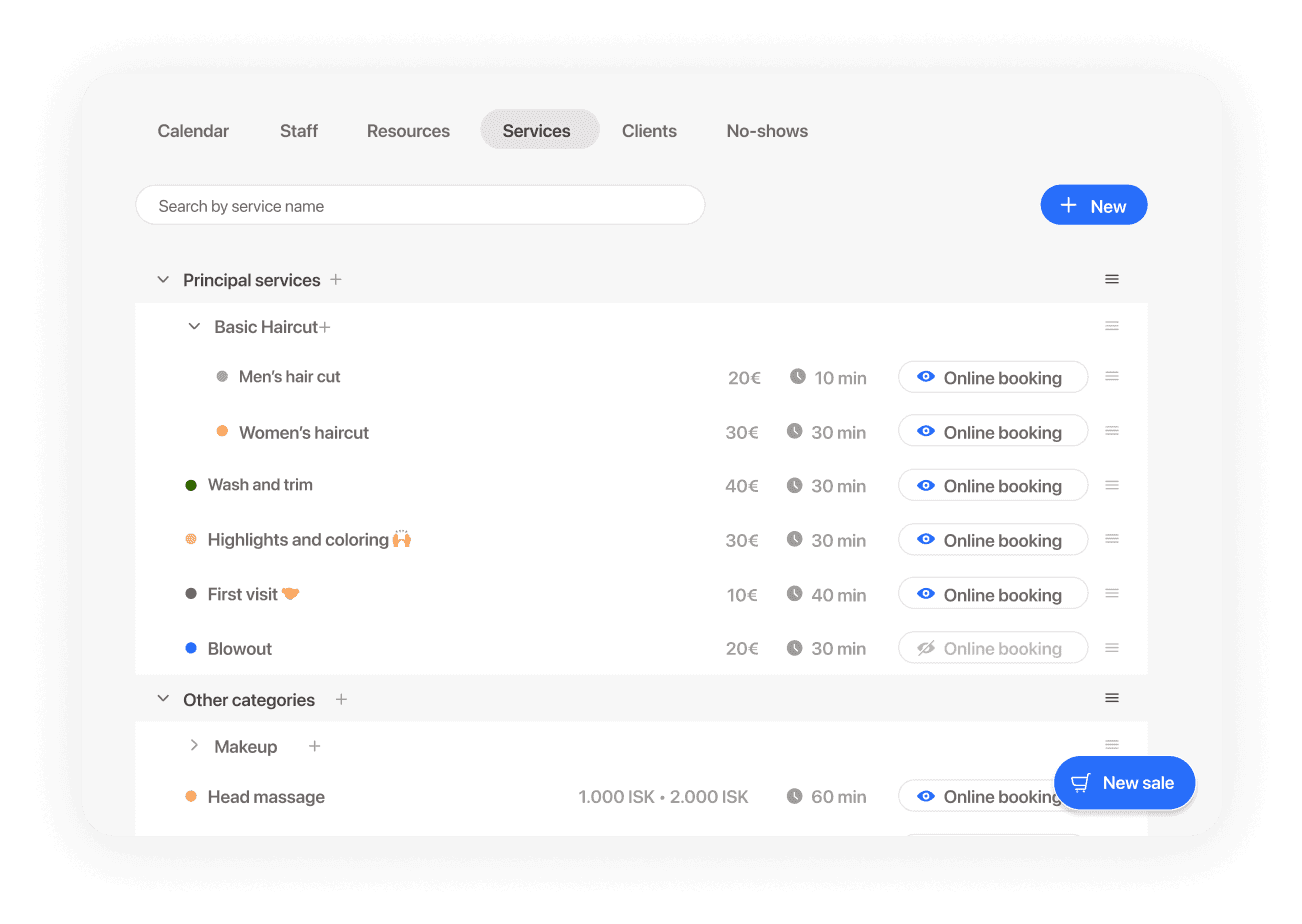 Online bookings