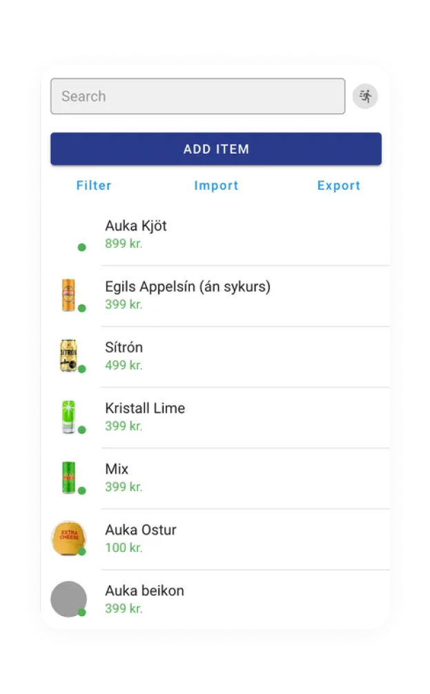 Restaurant point of sale