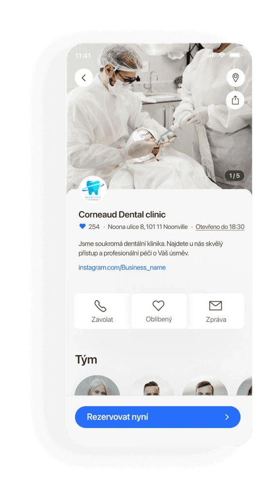 Zubařské ordinace mobile booking
