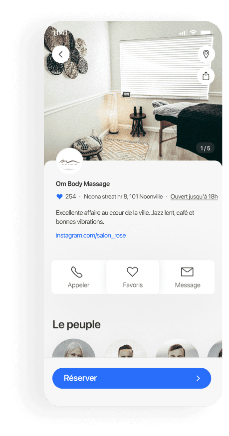 Salon de massage mobile booking