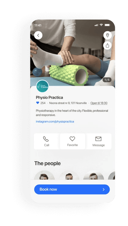 Physiotherapy clinics mobile booking