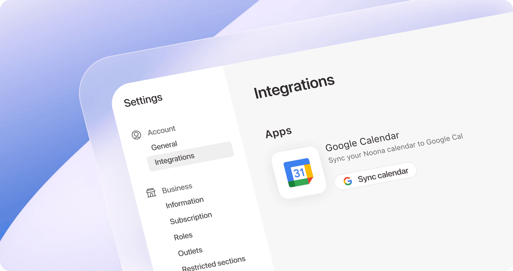 Google calendar sync!